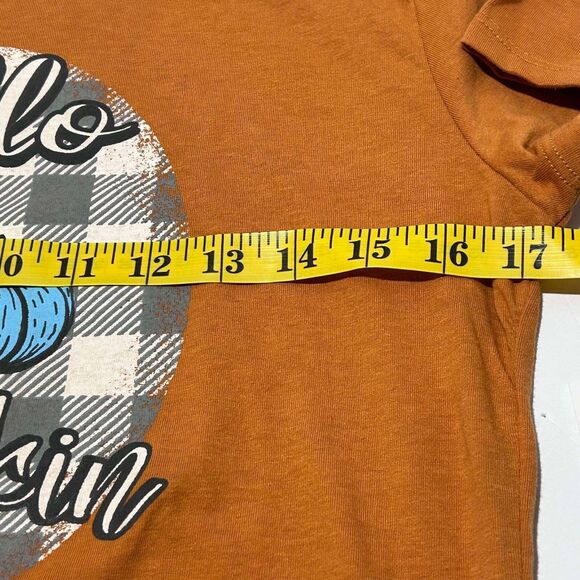 NEW Women's Size Small "Hello Pumpkin" Adiva Thanksgiving Shirt Copper Plaid - Picture 6 of 7